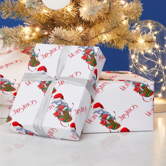 Kinderziege im Strumpf Weihnachtswrapping Paper Geschenkpapier (Feiertage)