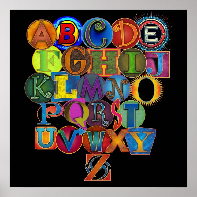 Kinderzimmer Alphabet Poster (Vorne)