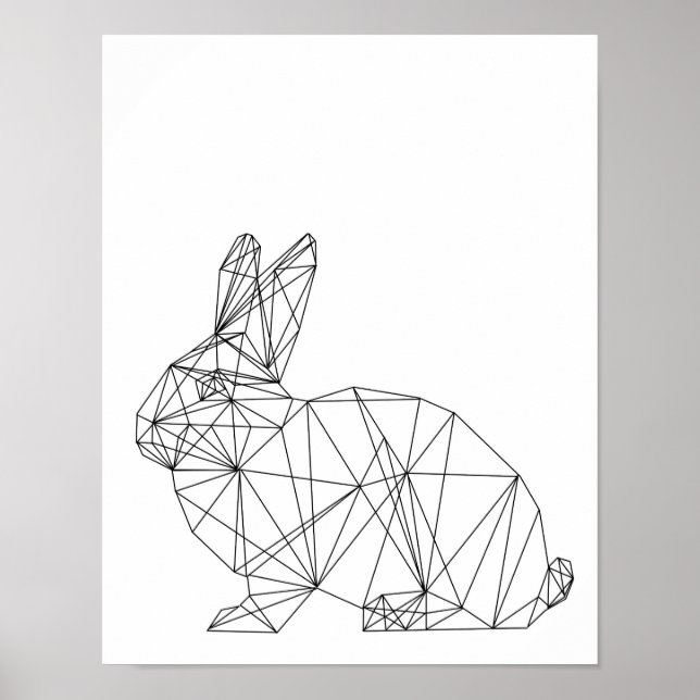 Kinderzimmer Animal Rabbit Bunny Minimal Mauer Kun Poster (Vorne)