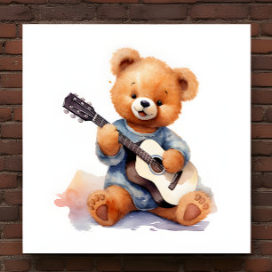 Kinderzimmer Art Poster Teddy Bären Gitarre Verlas