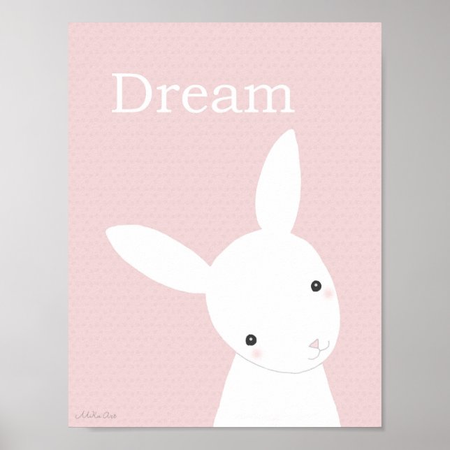 Kinderzimmer Art Print Niedlich Bunny Girl Kinderz Poster (Vorne)