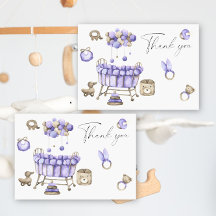 Kinderzimmer Babydusche - Dankeschön Karte