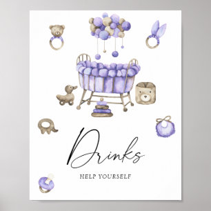 Kinderzimmer Babydusche Getränke Poster