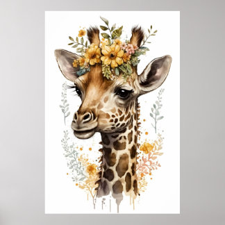 Kinderzimmer Bilder von Tieren: Giraffe Poster