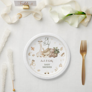 Kinderzimmer Bohemisch Giraffe & Bärenspielzeug Ki Pappteller