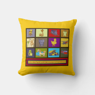 Kinderzimmer Boys Toys ABC Blocks Alphabet America Kissen