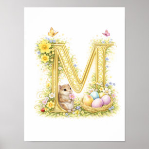 Kinderzimmer Buchstabe M Baby Hamster Initiale Gol Poster