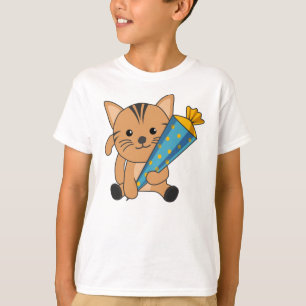 Kinderzimmer Cat School Children School Bag Sweet T-Shirt