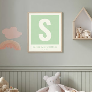 Kinderzimmer-Decke Monogramm für den benutzerdefin Poster