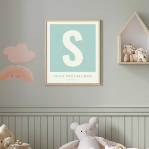 Kinderzimmer-Decke Monogramm für den benutzerdefin Poster