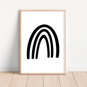Kinderzimmer-Deko-Poster für Schwarzweiß-Regenboge Poster