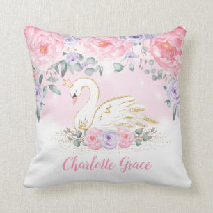 Kinderzimmer-Dekoration des magischen Floral Swan Kissen