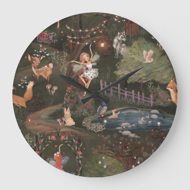 Kinderzimmer-Dekoration für Holzmöbel Große Wanduhr (Vorderseite)