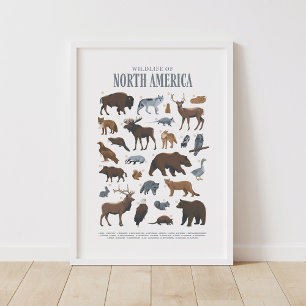 Kinderzimmer-Dekoration von Waldtieren Wildtiere K Poster