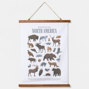 Kinderzimmer-Dekoration von Waldtieren Wildtiere K Wandteppich Mit Holzrahmen