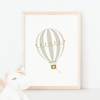 Kinderzimmer-Dekorplakat für Heißluftballon Poster