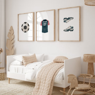 Kinderzimmer des Fußball-individuellen Namens Set 