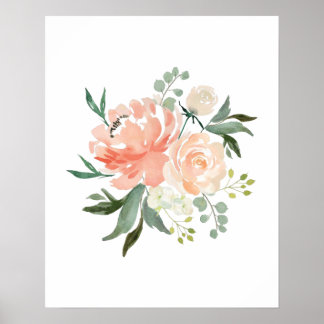Kinderzimmer-Druck für die Blume der Aquarellbilde Poster