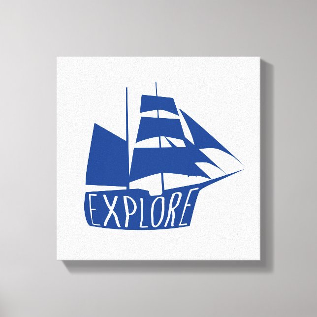 Kinderzimmer erkunden Sailboat Art Leinwanddruck (Vorderseite)