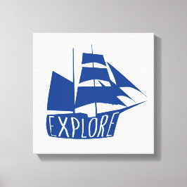 Kinderzimmer erkunden Sailboat Art Leinwanddruck