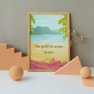 Kinderzimmer für Aquakultur und Strand Poster