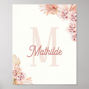 Kinderzimmer für Bohemisches Baby Girl Initial Mon Poster
