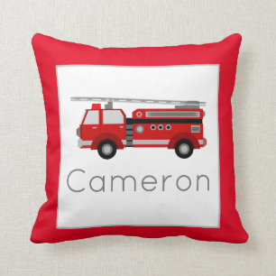 Kinderzimmer für Feuerwehrfahrzeuge — Rote Gren Kissen