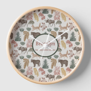 Kinderzimmer für Vintage Waldtiere Uhr