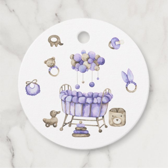 Kinderzimmer geschlechtsneutral Kinderdusche Geschenkanhänger (Vorderseite)