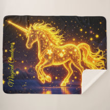 Kinderzimmer Gold Einhorn Design Glitzer Zauberkun