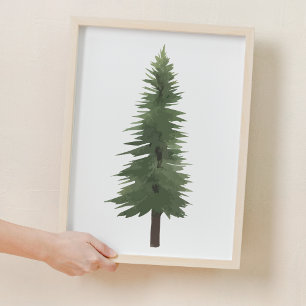 Kinderzimmer im Watercolor Woodland Pine Tree Zimm Poster