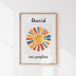 Kinderzimmer\Kids Boho Sun Personalisiert Sunshine Poster