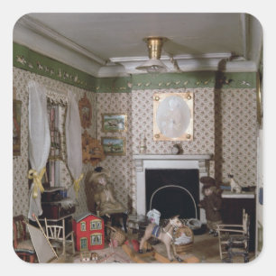Kinderzimmer mit Spielzeug von "Miss Miles House", Quadratischer Aufkleber