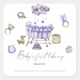 Kinderzimmer mobil - erste Kinderbibliothek Quadratischer Aufkleber