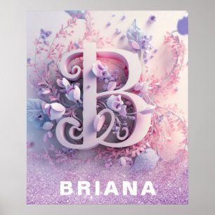 *~* Kinderzimmer Monogram AP71 Girl Letter B Poster