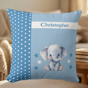 Kinderzimmer Name hinzufügen süsser Elefant blau Kissen