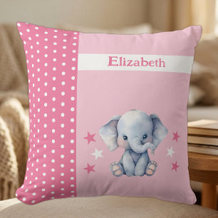 Kinderzimmer Name hinzufügen süsser Elefant rosa Kissen