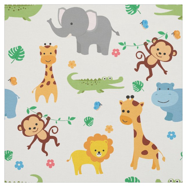 Kinderzimmer "niedlich Safari Animals" Stoff (Muster)