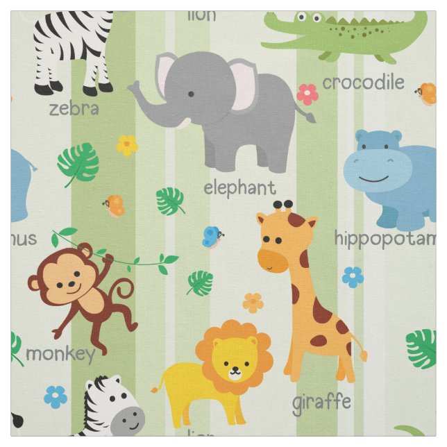 Kinderzimmer "niedlich Safari Animals" Stoff (Muster)