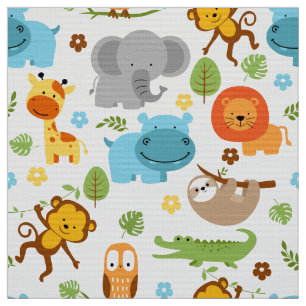 Kinderzimmer "niedlich Safari Animals" Stoff