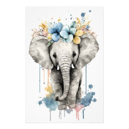 Kinderzimmer Pictures of Animals: Baby Elephant Fotodruck