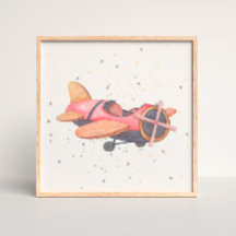 Kinderzimmer-Poster für Handgemalte Flugzeuge