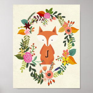 Kinderzimmer-Poster-Monogramm-Fuchs Poster