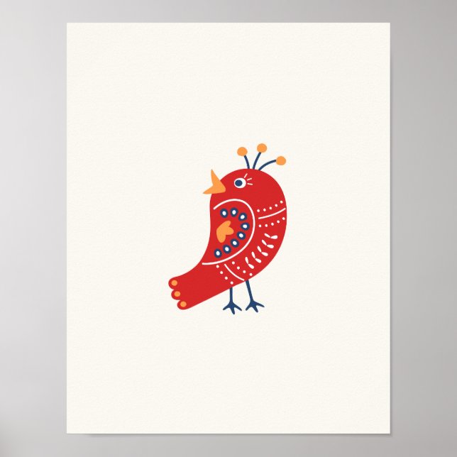 Kinderzimmer Print Minimalistisch Bird Poster (Vorne)
