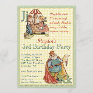 Kinderzimmer-Reim-Einladung - wenig Piggy an Einladung