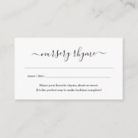 Kinderzimmer Rhyme Baby Dusche Einfache Einladung