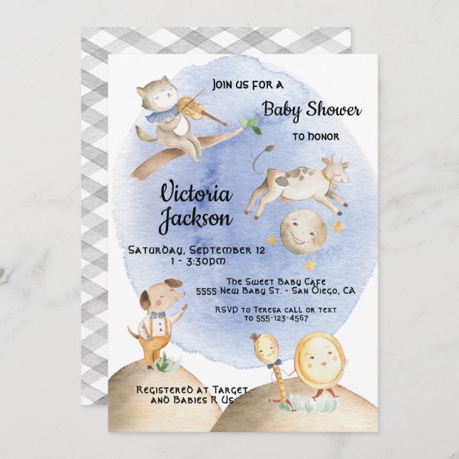 Kinderzimmer Rhyme Baby Dusche Einladungen (Vorne/Hinten)