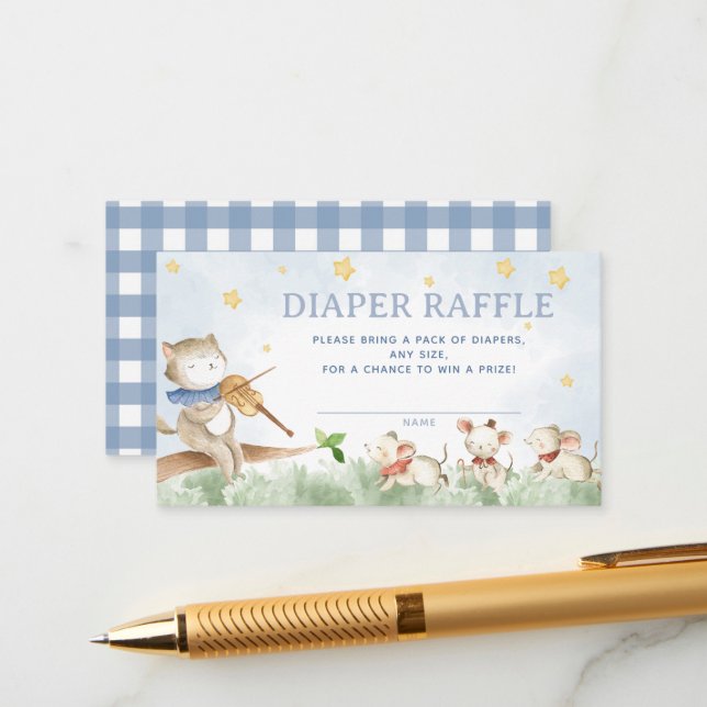 Kinderzimmer Rhyme Diaper Raffle Begleitkarte (Vorderseite/Rückseite Beispiel)