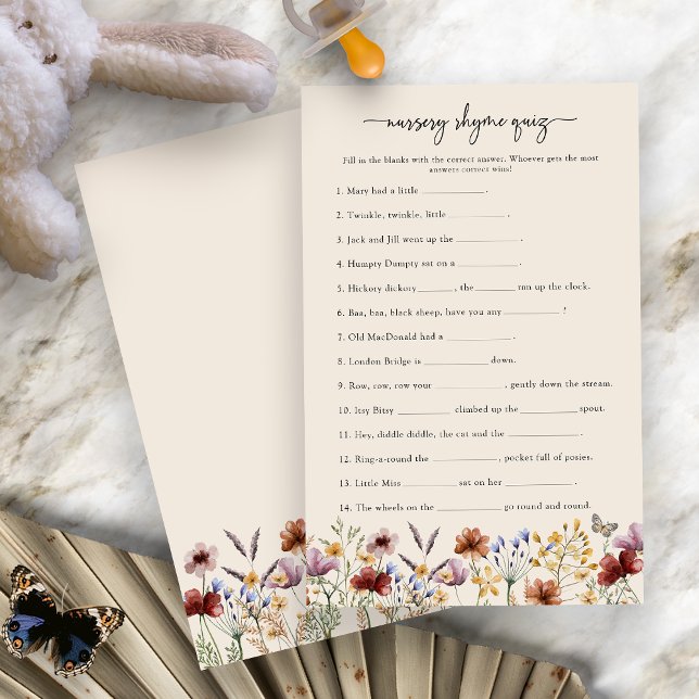 Kinderzimmer Rhyme Game (Boho Floral Nursery Rhyme Game by Painted Paperie
)