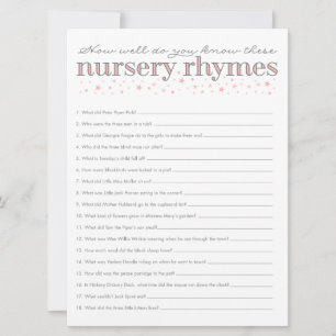 Kinderzimmer Rhyme Game Star Kinderspielkarte